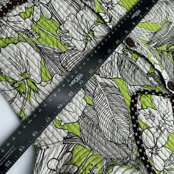 Peck &‎ Peck Weekend SMALL Quilted Jacket Blazer brown green floral Boho Grandpa - Picture 5 of 6